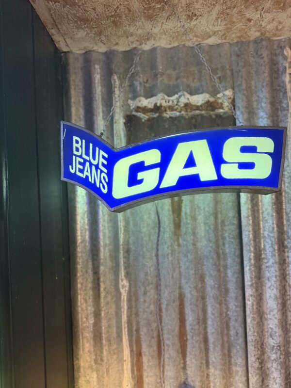 Blue Jeans Gas Light Up Sign