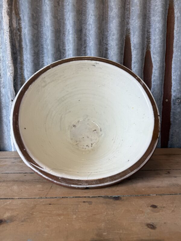 Antique Stoneware Dairy Bowl