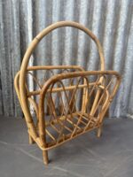 Small Vintage Rattan Magazine Rack