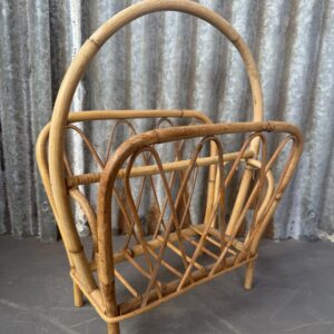 Small Vintage Rattan Magazine Rack
