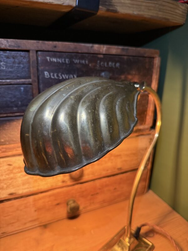 Vintage Brass Clam Shell Lamp