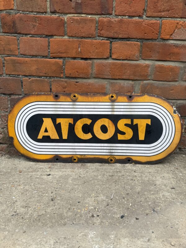 Vintage ATCOST Enamel Sign - Image 2