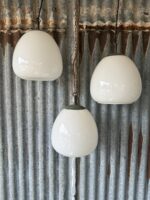 Set of 3 Vintage Pear Drop Opaline Pendant Lights