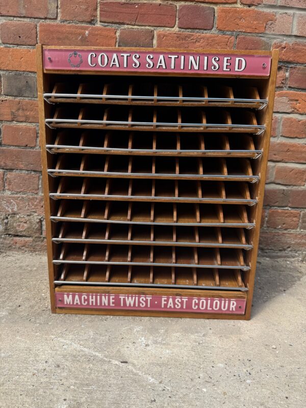 Vintage Coats Satinised Thread Cabinet – Wooden Storage Display Unit - Image 2