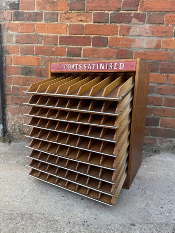 Vintage Coats Satinised Thread Cabinet – Wooden Storage Display Unit - Image 3