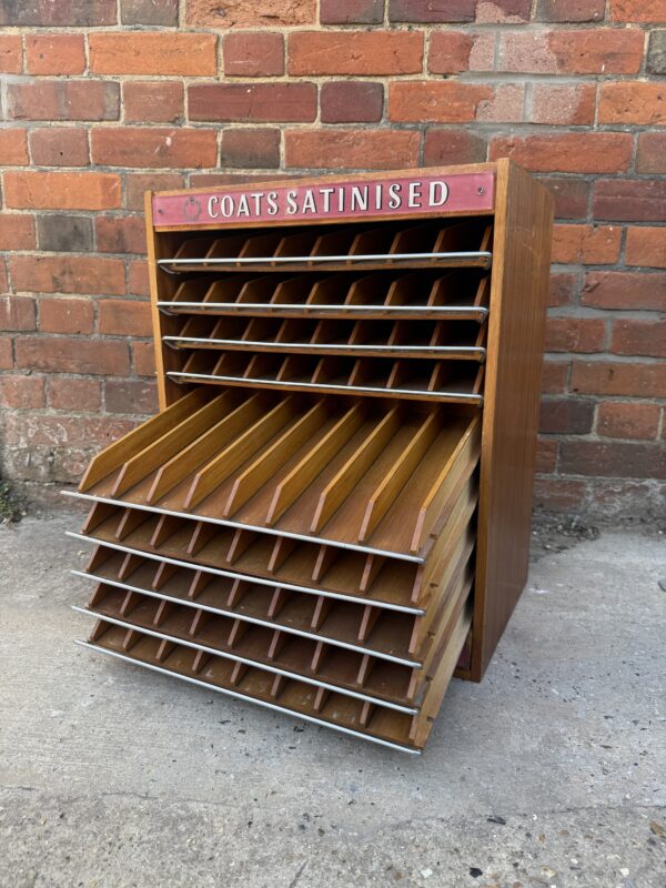 Vintage Coats Satinised Thread Cabinet – Wooden Storage Display Unit - Image 4