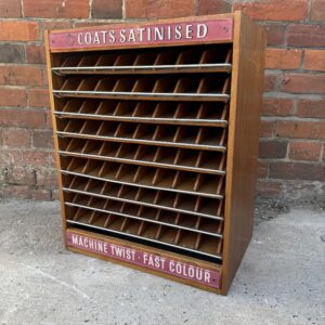 Vintage Coats Satinised Thread Cabinet – Wooden Storage Display Unit