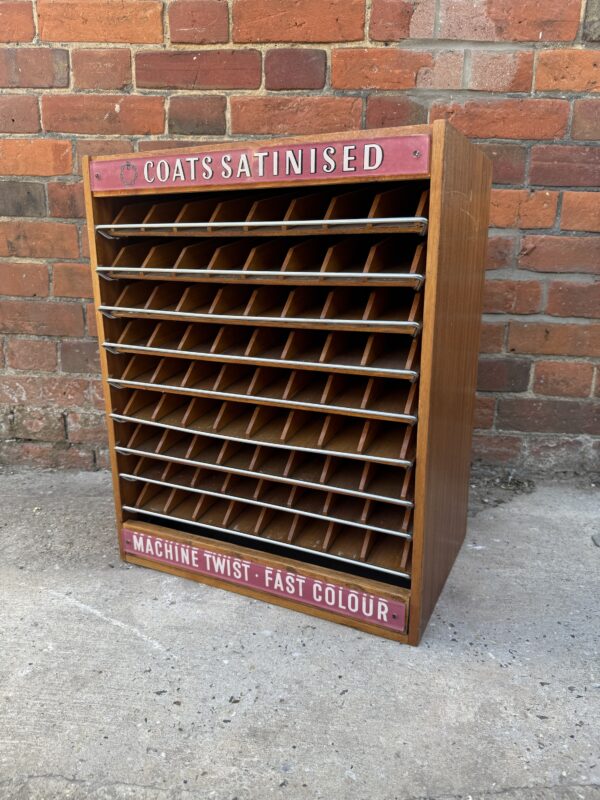 Vintage Coats Satinised Thread Cabinet – Wooden Storage Display Unit