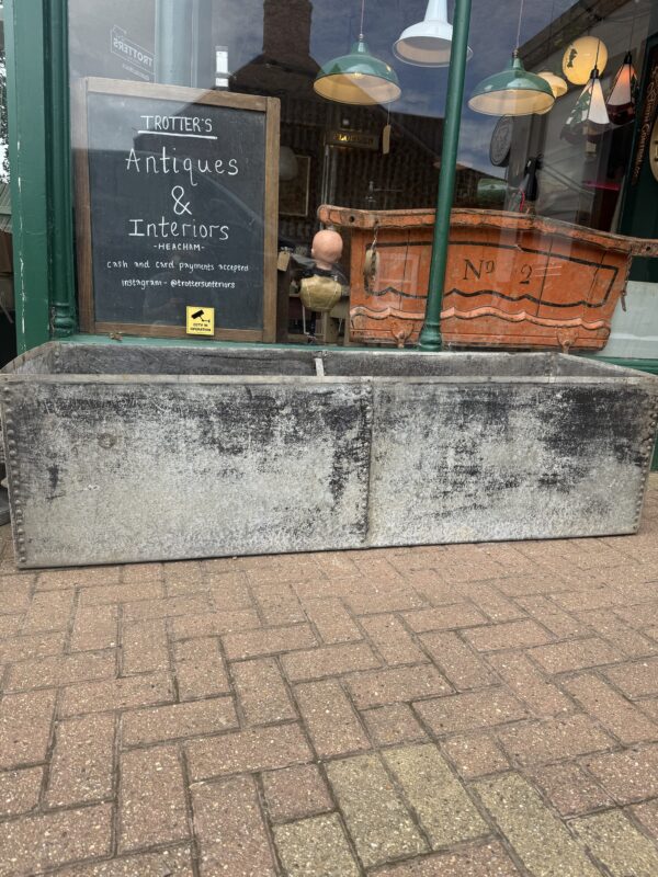 Large Riveted Galvanised Trough - Image 2
