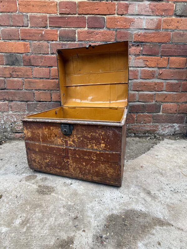 Vintage Painted Metal Chest / Trunk - Image 5