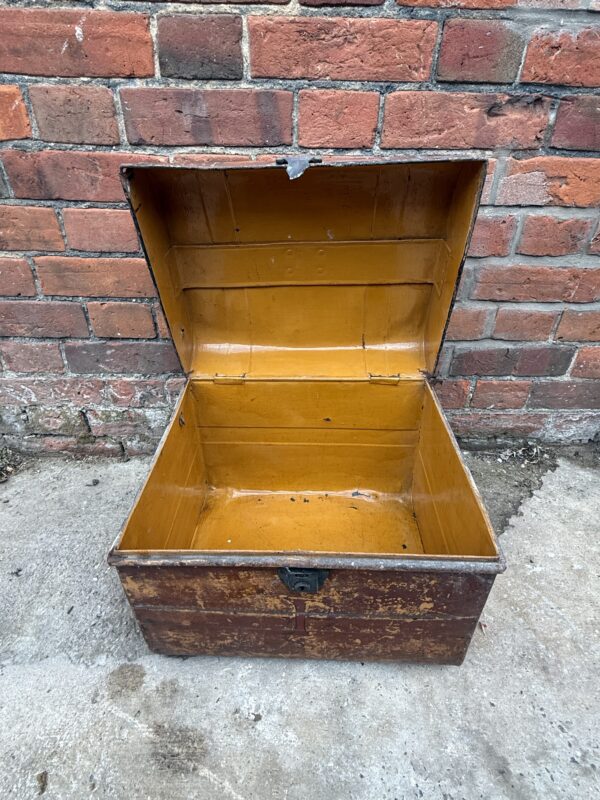 Vintage Painted Metal Chest / Trunk - Image 2