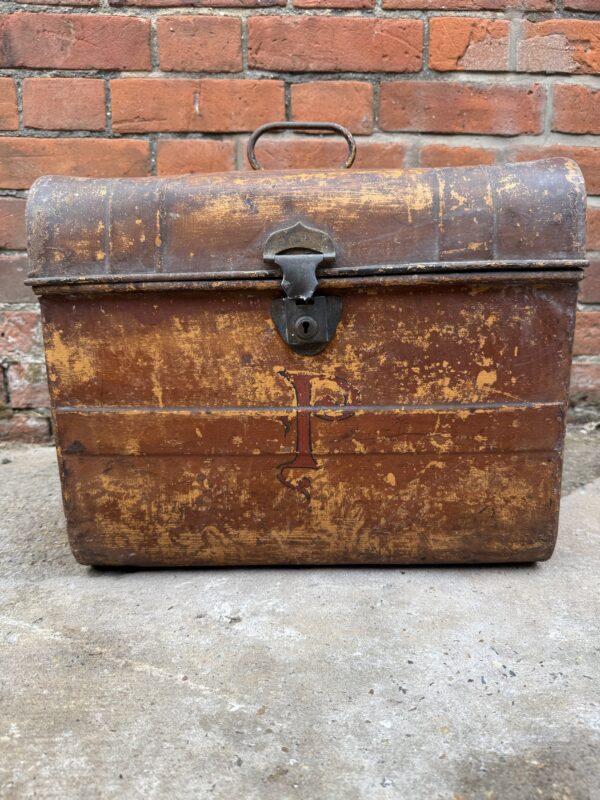 Vintage Painted Metal Chest / Trunk - Image 3