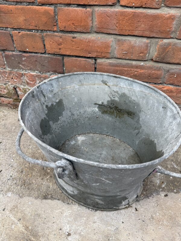 Vintage Galvanised Metal Bucket - Image 2