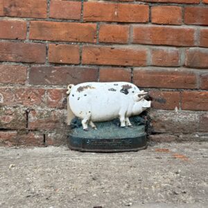 Vintage Cast Iron Gloucestershire Pig Doorstop
