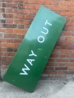 Original British Railway “WAY OUT” Enamel Sign – Southern Region, c.1950s
