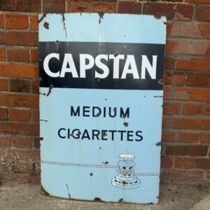 Vintage Capstan Medium Cigarettes Enamel Sign (c. 1950s)