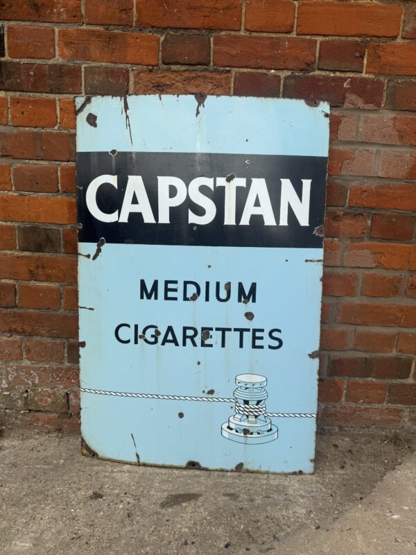 Vintage Capstan Medium Cigarettes Enamel Sign (c. 1950s)