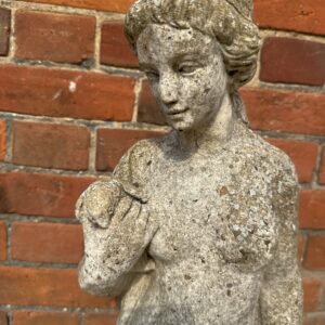 Vintage Cast Stone Garden Statue – Classical Female Figure