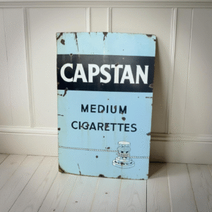 Vintage Capstan Medium Cigarettes Enamel Sign (c. 1950s)
