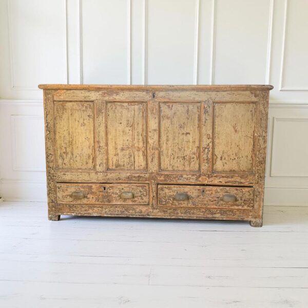 19th c. Welsh pine mule chest from Anglesey